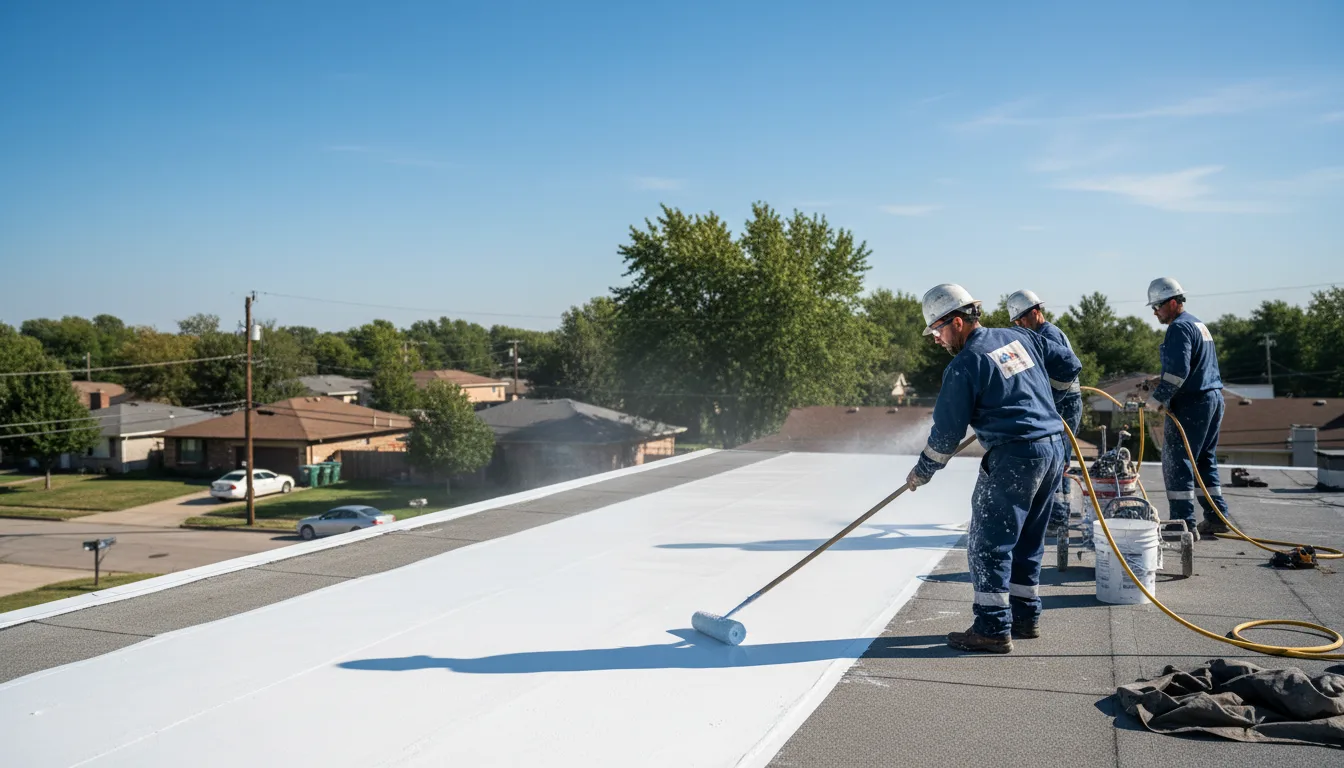Commercial roof coating in Wellington, MO near me